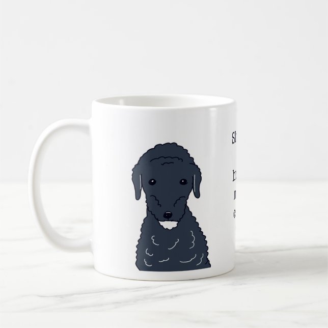 Caneca De Café Ilustração engraçada do café do cão Labradoodle pr (Esquerda)