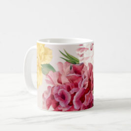 Caneca De Café Ilustração floral de cravo vintage