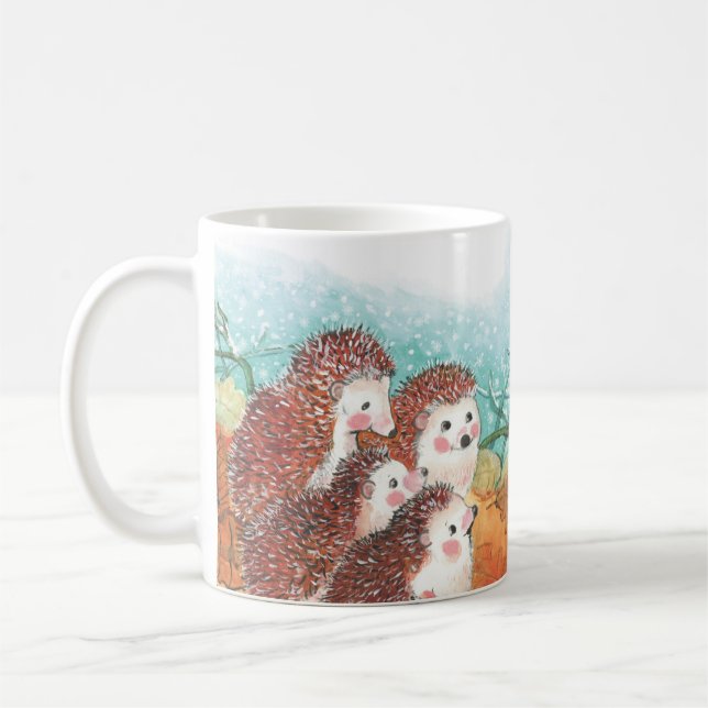 Caneca De Café Ilustração Hedgehogs (Esquerda)