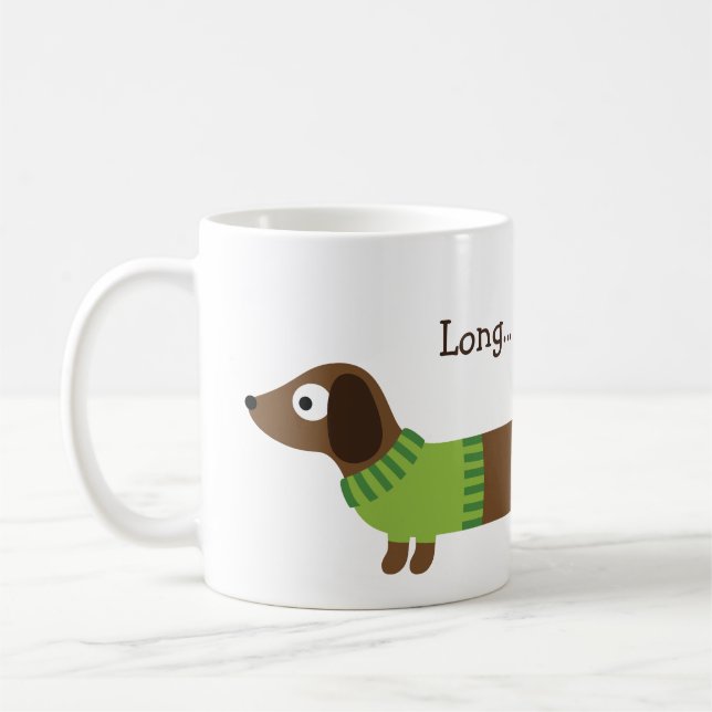Caneca De Café Ilustração longa bonito do Dachshund (Esquerda)