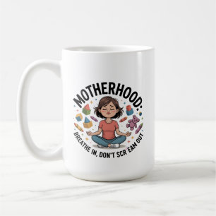Caneca De Café Ilustração Maternidade Respira Calma