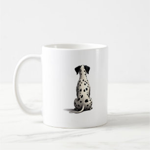Caneca De Café Ilustração Minimalista de Cachorro Dalmatiano Anti