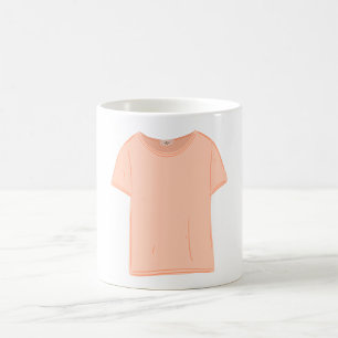 Caneca De Café Ilustração Minimalista de Camiseta de Pêssego