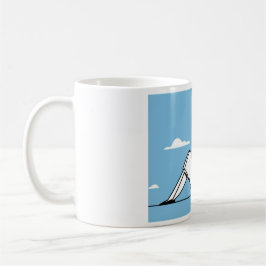 Caneca De Café Ilustração Minimalista de Mulher e Cachorro