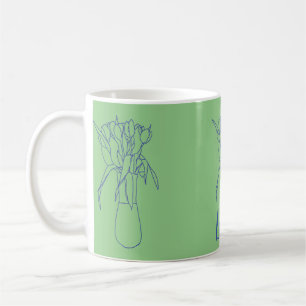 Caneca De Café Ilustração Original Da Linha Tulip Moderna Para El