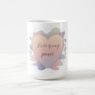 Caneca De Café Ilustração Pastel do Coração