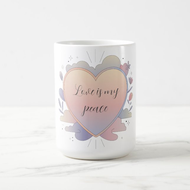 Caneca De Café Ilustração Pastel do Coração (Centro)