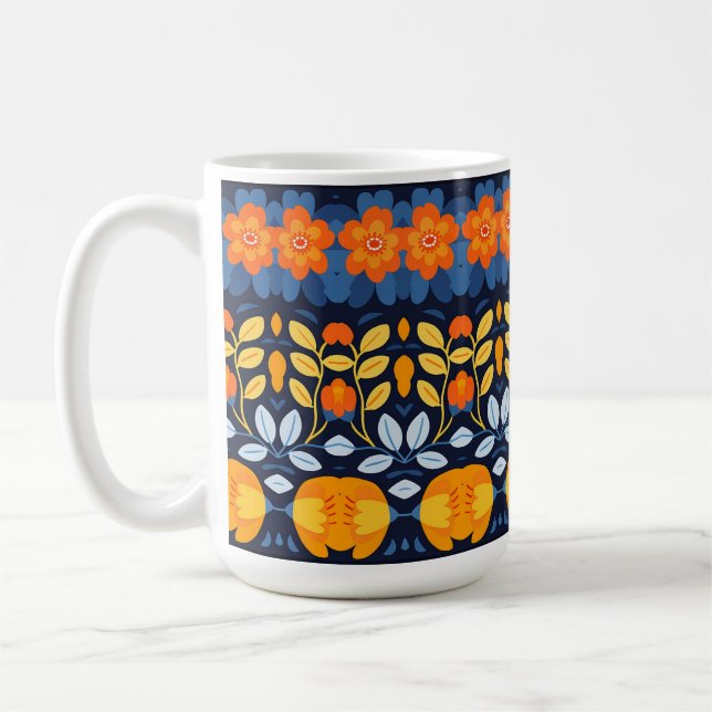 Caneca De Café Ilustração retrorreflectora a negrito em laranja (Esquerda)