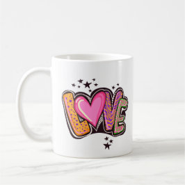 Caneca De Café Ilustração rosa - Namorados de amor bonito