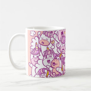 Caneca De Café Ilustração, unicórnio e coleção de pôneis li