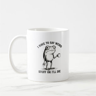 Caneca De Café Ilustração Vintage de Citação de Café do Sapo Estr