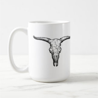 Caneca De Café Ilustração Vintage de Crânio de Auroque