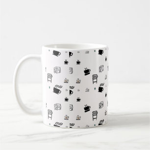 Caneca De Café Ilustrações de copos de latte de café quente preto