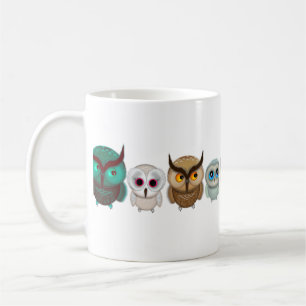 Caneca De Café Ilustrações de Corujinhas Fofas