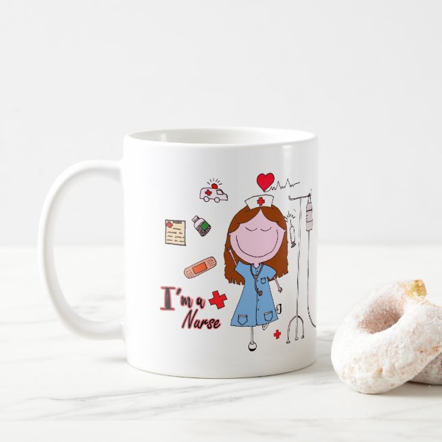 Caneca De Café I'm a Nurse (Com Donut)