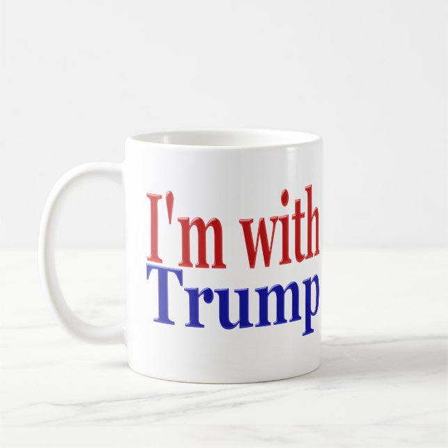 Caneca De Café Im com Trump de metade azul vermelho (Esquerda)