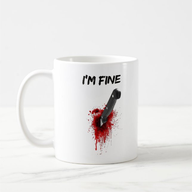 Caneca De Café I'm Fine Bloody (Back side) T-Shirt Copy (Esquerda)