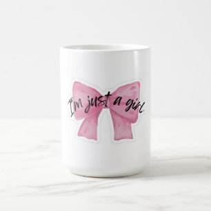 Caneca de Café I'm Just A Girl Bow Caneca Fofo Co