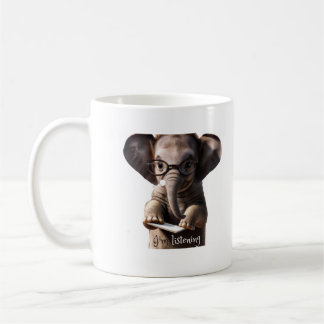 Caneca De Café I'm listening elephant mug