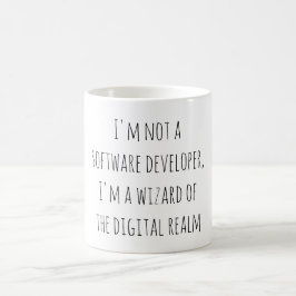 Caneca De Café "I'm not a software developer, I'm a wizard of the