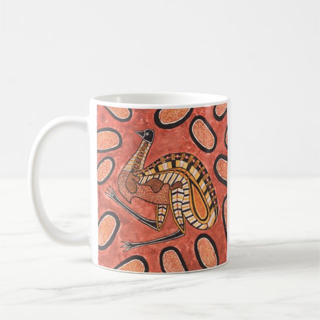 Caneca De Café Imagem Aboriginal de Arte Emu (Esquerda)