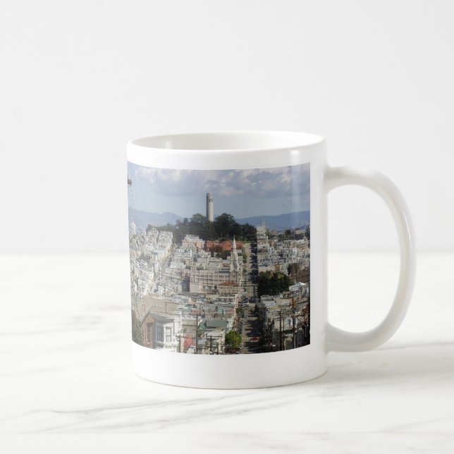 Caneca De Café Imagem Cena da Torre de Coit (Direita)