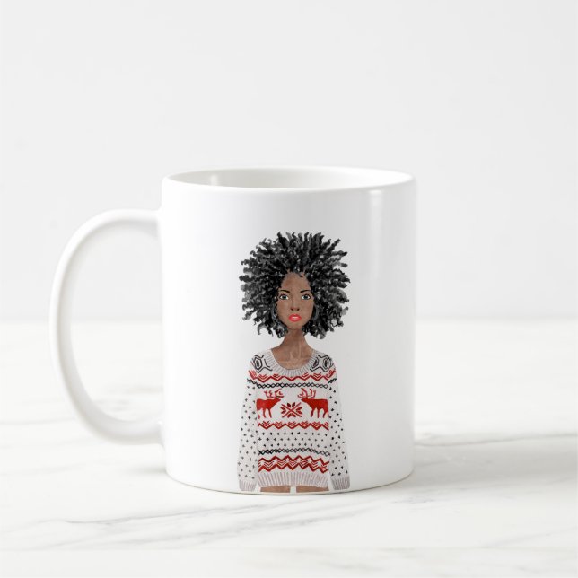 Caneca De Café Imagem de Aquarela Personalizada Mug de Natal (Esquerda)