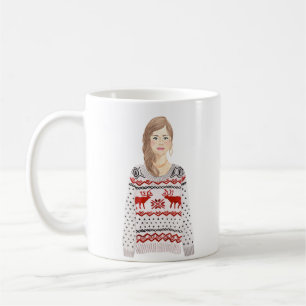 Caneca De Café Imagem de Aquarela Personalizada Mug de Natal