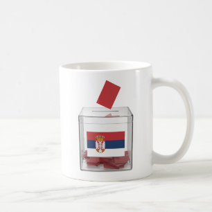 Caneca De Café Imagem de conceito para as eleições na Sérvia