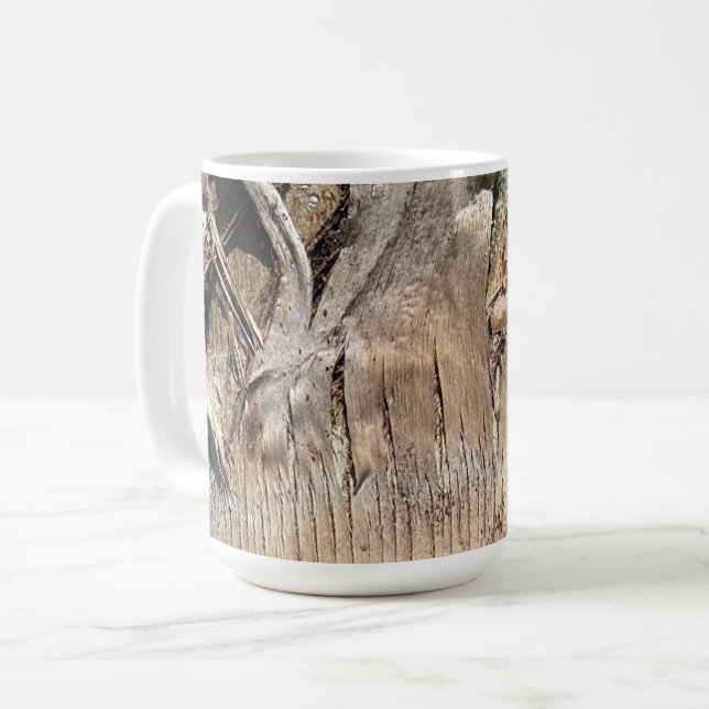 Caneca De Café Imagem de Foto de Fechamento de Textura de Tronco  (Frente Esquerda)