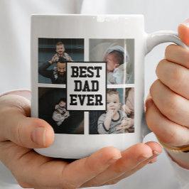 Caneca De Café Imagem de Foto Personalizada do Melhor Pai Branco 