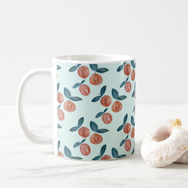 Caneca De Café Imagem de Peach Pattern (Com Donut)