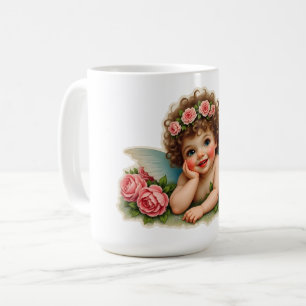 Caneca De Café Imagem de recorte - Criança fada vintage deitada e