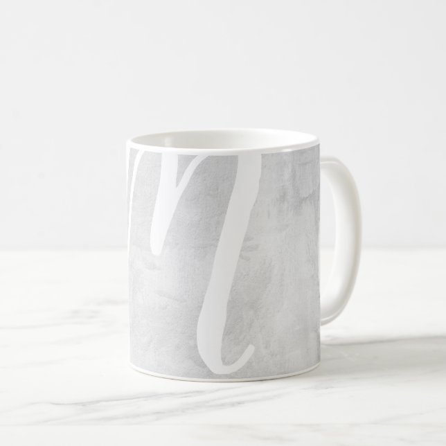 Caneca De Café Imagem de textura do Stucco Monogramas muito grand (Frente Esquerda)