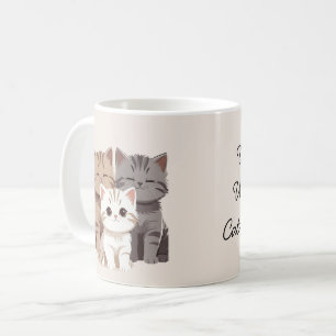 Caneca De Café Imagem de Três Gatos, Clube da Melhor Mãe de Gato