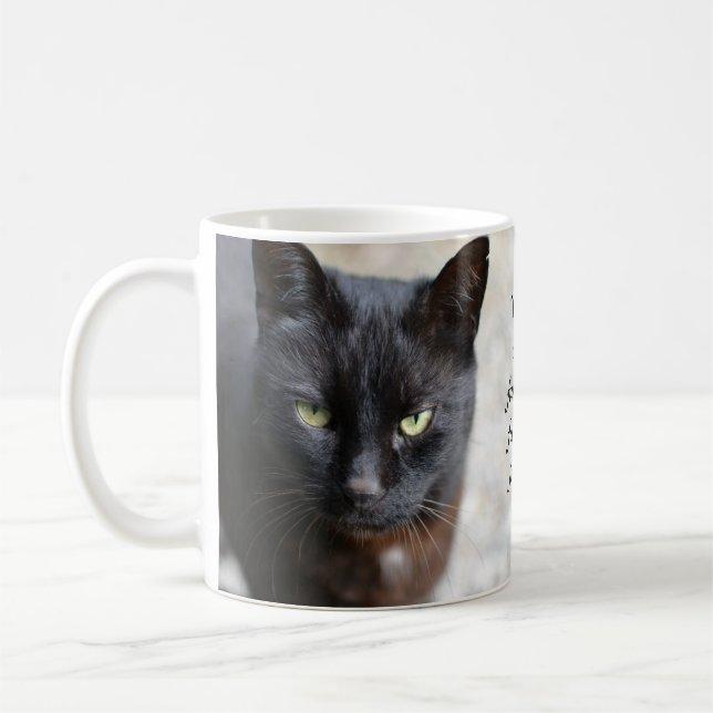 Caneca De Café Imagem do Lover Gato Preto com Coff de Cotação Mot (Esquerda)
