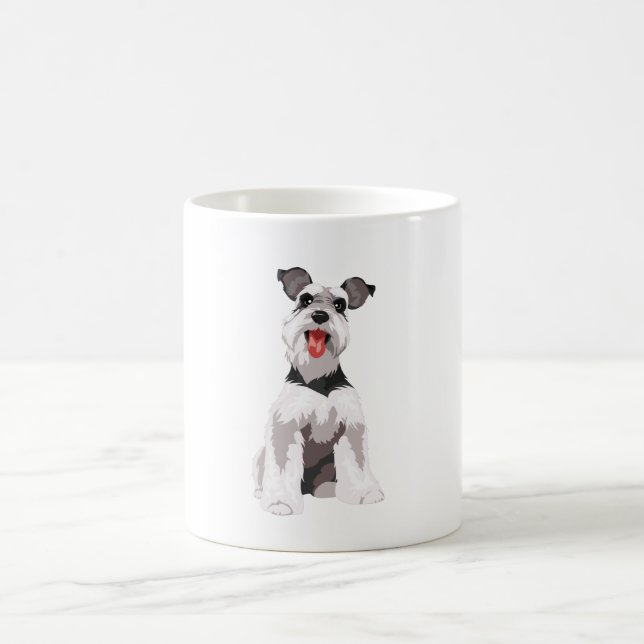 Caneca De Café Imagem do schnauzer em miniatura branca Mug (Centro)