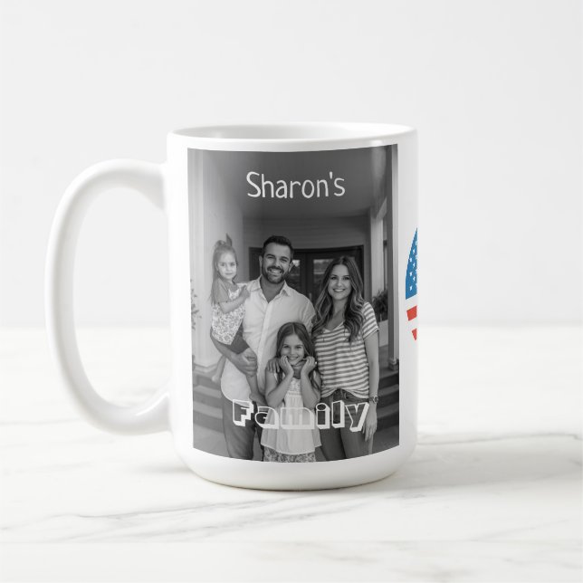 Caneca De Café Imagem e Texto Personalizados com Estilo Elegante (Esquerda)
