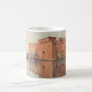 Caneca De Café Imagem em estilo de pintura aquarela do Castelo de