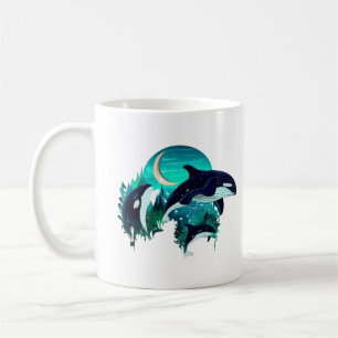 Caneca De Café Imagem Legal da Natureza Azul das Baleias Assassin