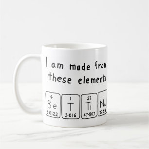 Caneca De Café Imagem periódica do nome da mesa Bettina