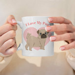 Caneca De Café Imagem Personalizada de Ilustração de Pug Adorável<br><div class="desc">Design com o tema de um vovô adorável,  com uma ilustração doce e engraçada de um cachorrinho. Este design pode ser facilmente personalizado com o seu texto de escolha e fotografia de animais de estimação.</div>