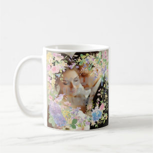 Caneca De Café Imagem Personalizável de Borda de Casamento Floral