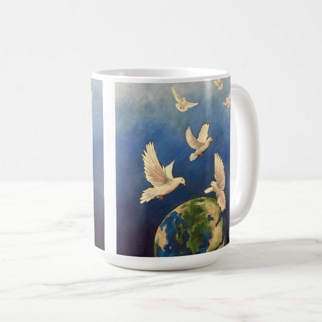 Caneca De Café Imagine a paz (Frente Esquerda)