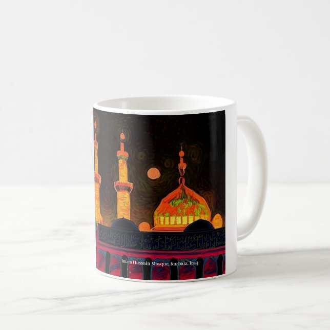 Caneca De Café Imam Hussain Mesquita, Karbala, Iraque em um Mug (Frente Esquerda)