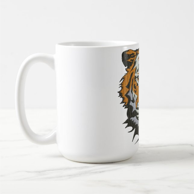 Caneca De Café Imitação de Bordado Cabeça de Tigre (Esquerda)