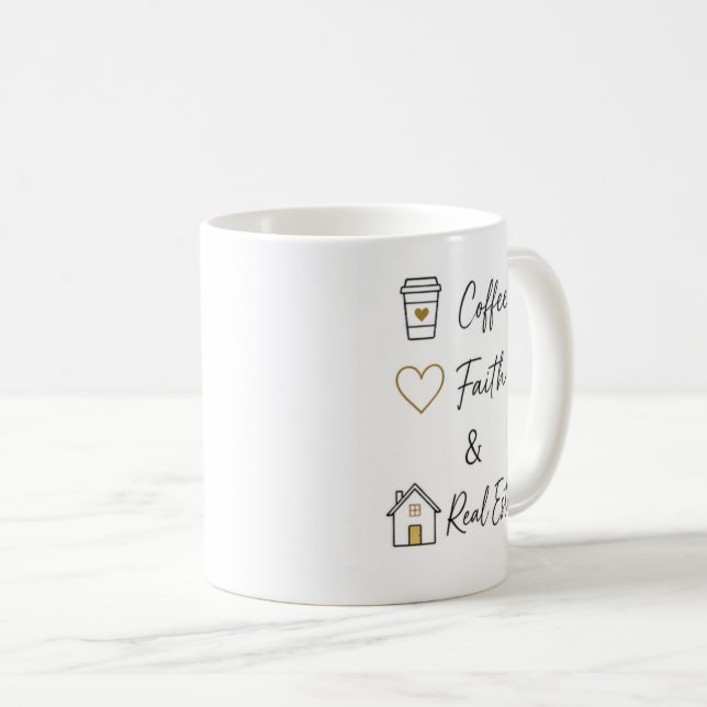 Caneca De Café Imóveis Fé Café (Frente Esquerda)