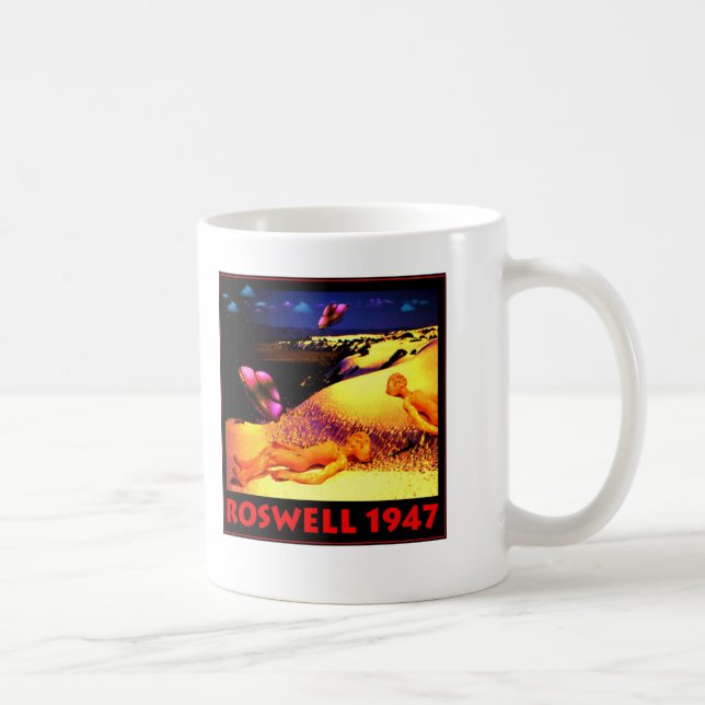 Caneca De Café Impacto 1947 do UFO de Roswell (Direita)