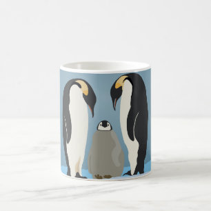 Caneca De Café Imperador Penguin Family Mug - Amor Ártico ao Gelo