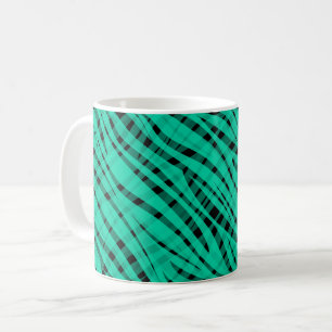 Caneca De Café Impressão abstrata de tigre turquesa verde